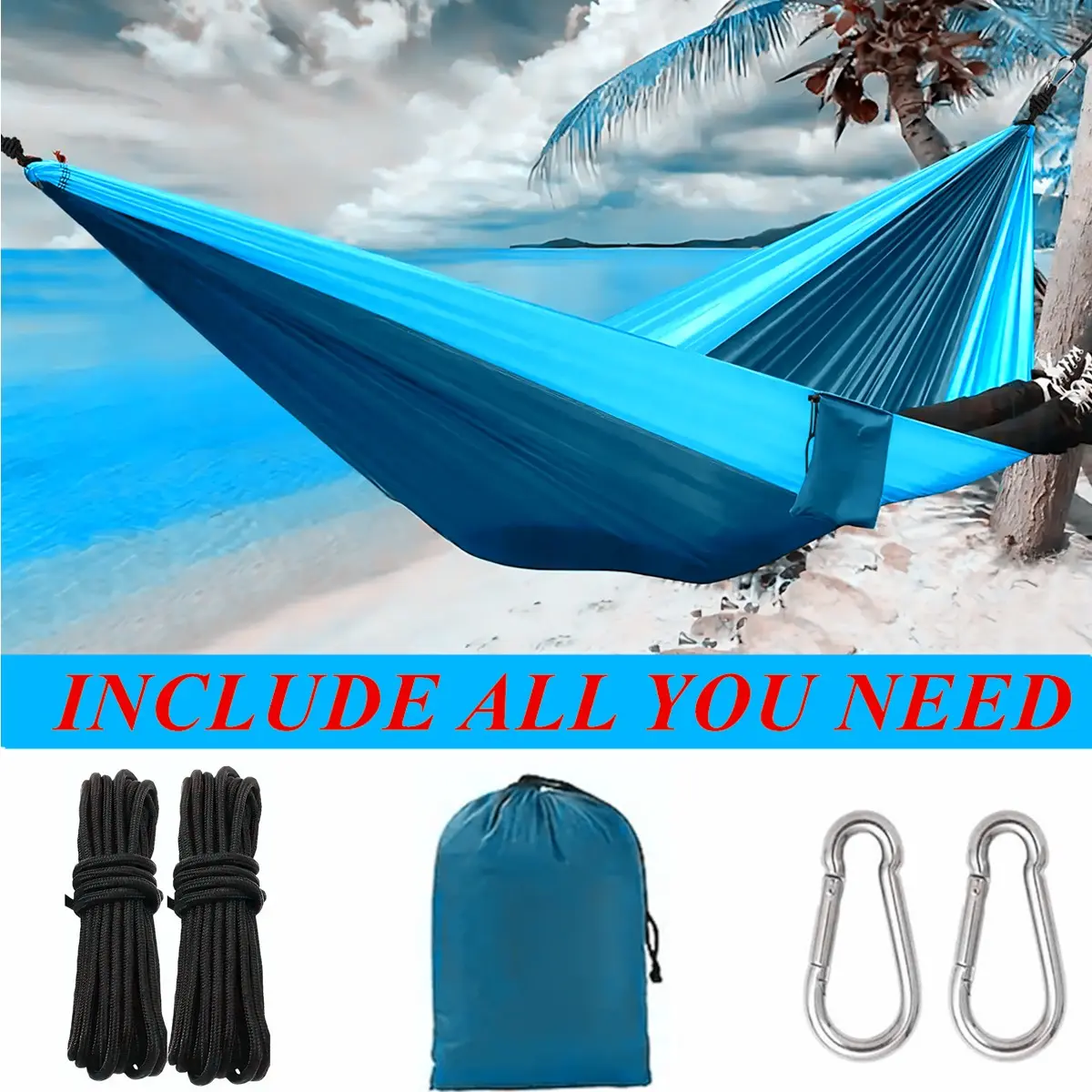 New Camping Hammock, Ultra-Light Portable Single/dual Person Colorful Hammock, Multiple Sizes Colors Available, Nylon Hammock with Hooks, Portable Travel Hammock