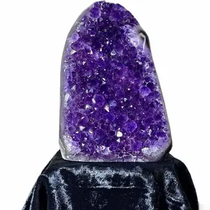 Natural 1kg+ Brazilian Amethyst Geode Cluster - Self-Standing Deep Purple Quartz Specimen (5") crystals for sale