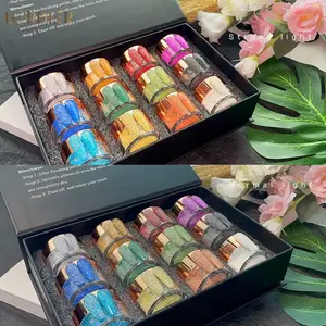 Best-selling 12-color Nail Glitter Set Reflective Nail Glitter Collection Luminous Reflective Glitter Powder for Stunning Manicures