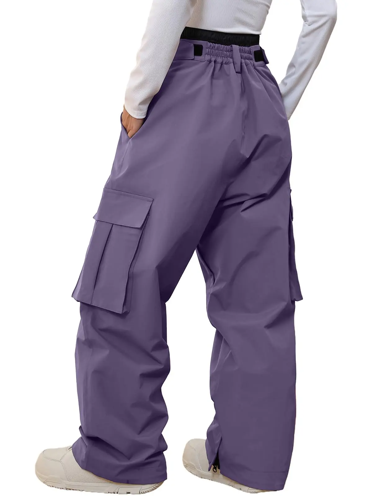 YEEFINE Men and Women's Snow Snowboard Pants Loose Fit Insulated Waterproof Unisex Baggy Cargo Ski Pants Bibs Warm Winter