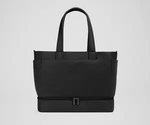 The Double Diaper Tote in Jet Black