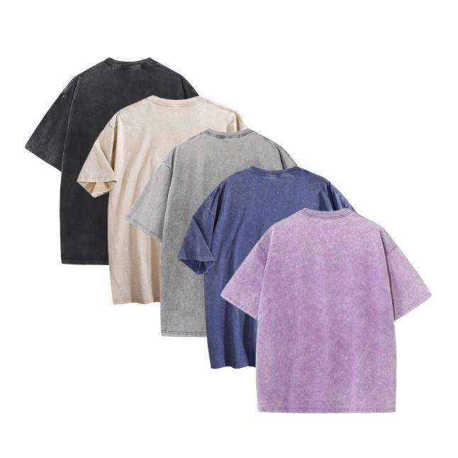 1-2 Pack Vintage Washed T-Shirts 100% Cotton Oversized Unisex Tees Retro Y2K Streetwear Casual Soft Breathable Summer Tops Viral TikTok Trendy Aesthetic Everyday Tee Premium Tagless Comfortable Value Bundle for Men Women Daily Wear