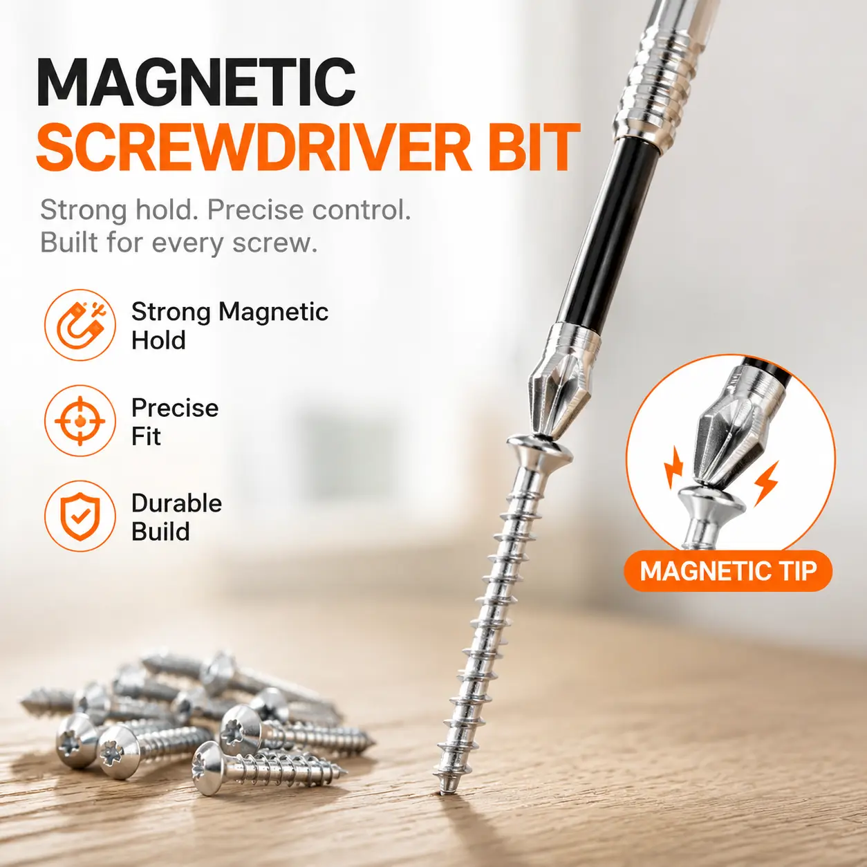 K5 Anti Slip Impact Driver Bit Set Magnetic Screwdriver Bits High-Magnetic Anti Slip Drill Bits for Power Tools Strong Durability for DIY Home Repair & Woodworking Projects