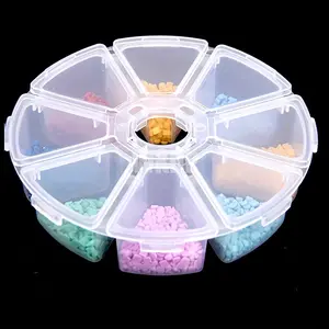 1pc 8-Grid Diamond Painting box Plastic Storage Box for Office Supplies and Small Items with Large Head Paper Clips