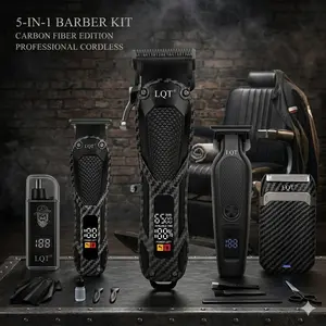 LQT 5-in-1 Professional Barber Kit, Hair Clipper, T-Trimmer, Detail Trimmer, Electric Shaver & Nose Hair Trimmer Set, Cordless LED Digital Display, USB Rechargeable, Crafting Refined Enhancements Haircut, salon at home,  Gift