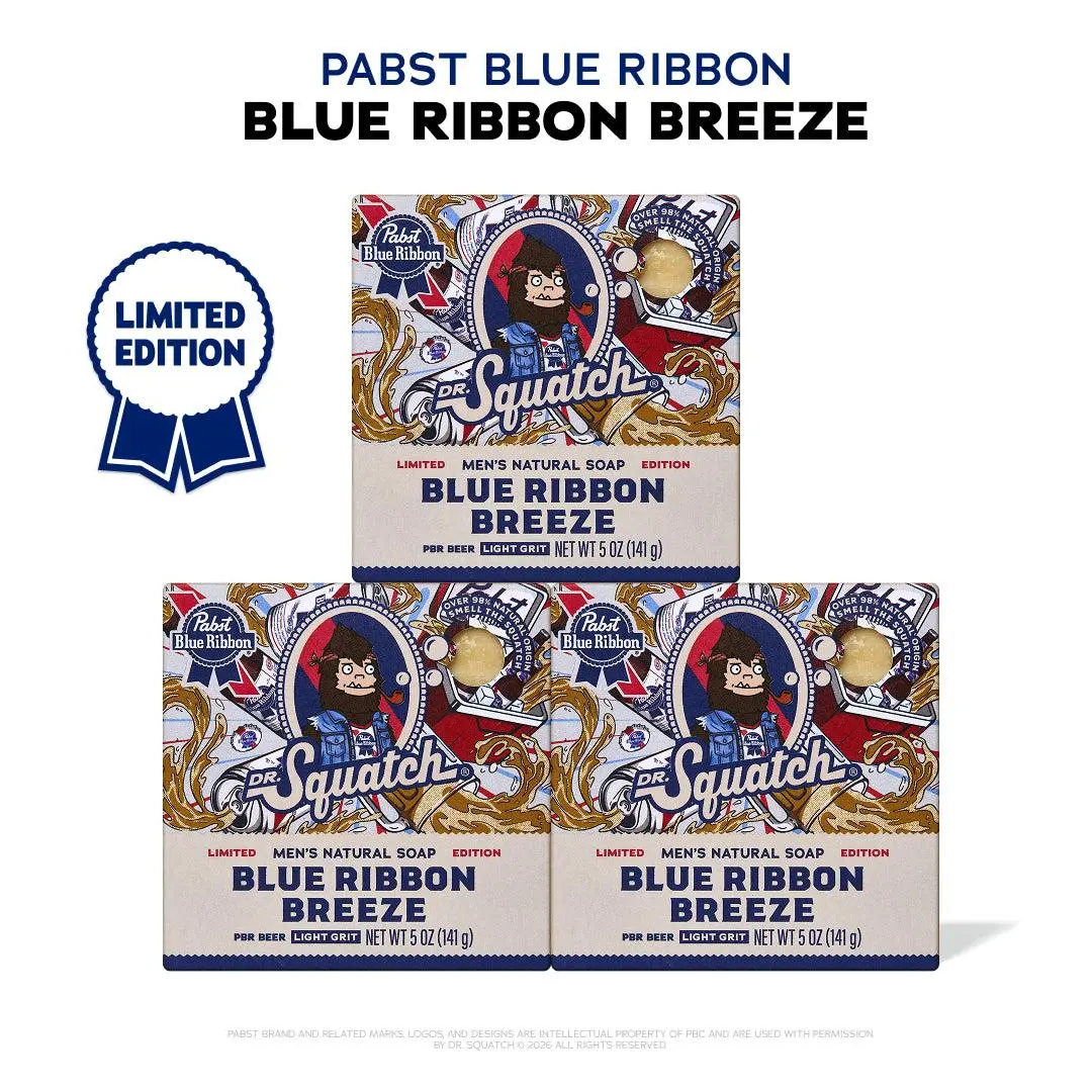 PBR Blue Ribbon Breeze 3-Pack - Dr. Squatch Exclusive Limited Edition Bar Soap
