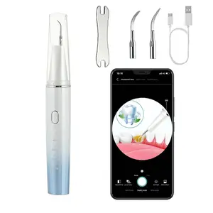 FONENYCA Visual Teeth Whitening Kit with LED Light & 5 Adjustable Modes Blue Edition Ultrasonic Technology for Enhanced Whitening