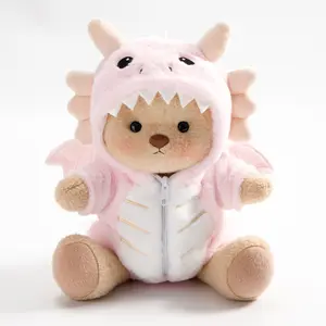 Getahug Pink Flying Dino Bear | Handmade Jointed Teddy Bear Stuffed Animal Gift
