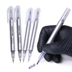 10pcs tattoo hand drawn marker pen set with measuring ruler, Skin Marker, embroidery drawing positioning marker pen, purple Dual Tips marker pen, double headed disinfection, independent packaging, Tattoo Markers, Tattoo Kit, Tattoo Supplies
