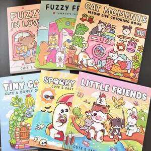 3/6 Piece Set Coloring Books, High-Quality Cute Design, Multiple Themes & Patterns, Enjoy Drawing Process, Perfect Gift for Holidays, Water Coloring Books