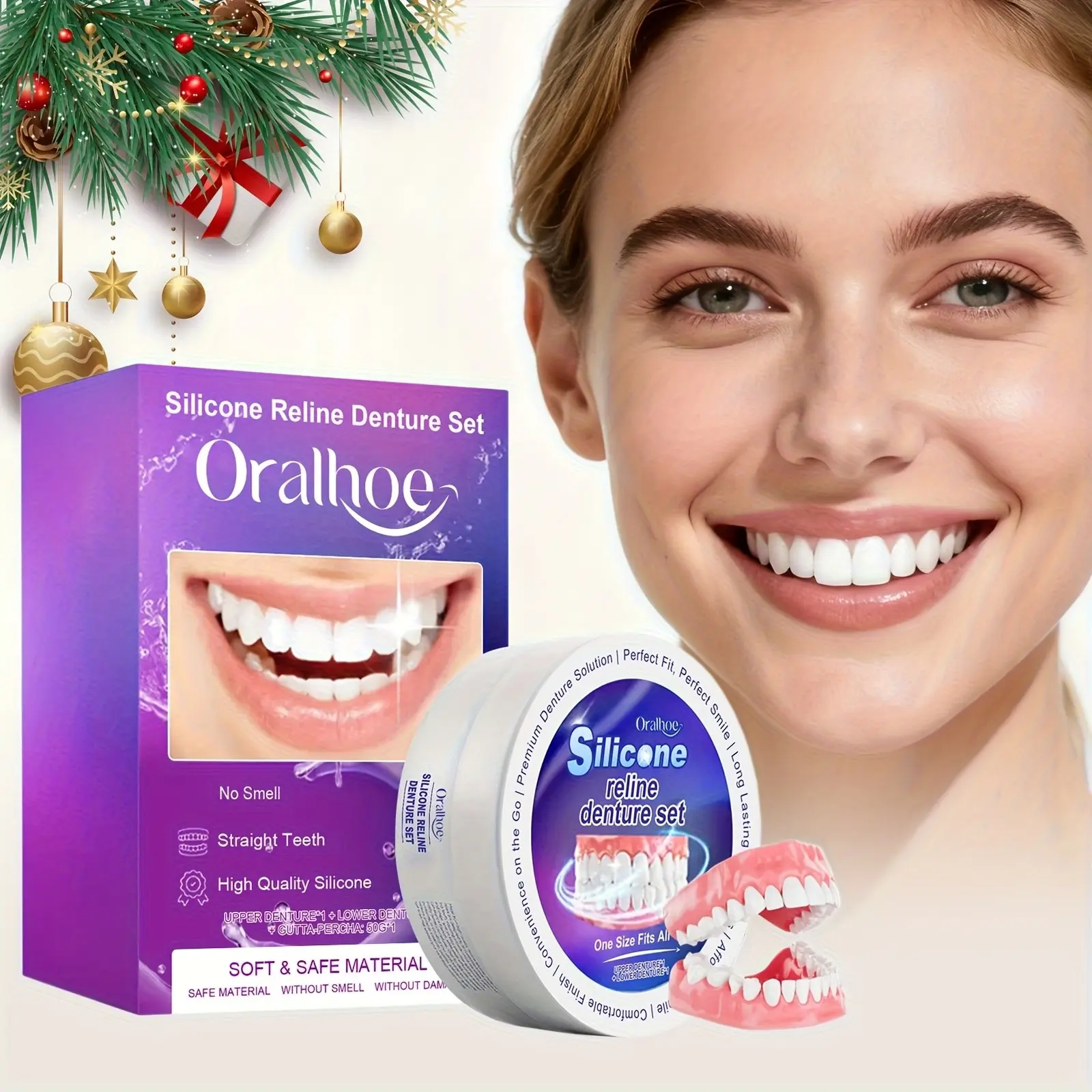 2/3/4boxes Reline Denture Set, Decorative Braces, Neat And Clean Teeth Appearance, Confident Smile, Improve Appearance, Comfortable Design, Easy to Use, Practical Christmas Gifts