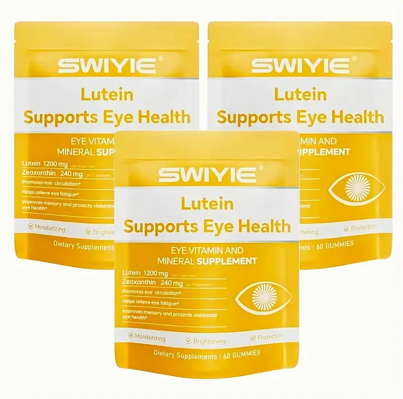 Swiyie Lutein & Zeaxanthin Gummies - Eye Health Supplement with Astaxanthin, Vitamin C E- Blue Light Defense, Vision Support, Berry Flavor - 60 Healthcare Dietary Fitness Edible vit b12 dietary edible fitness swivie lutein collagen Colagen goomz Bathroom