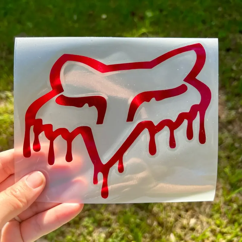 Drippy Fox Decal! Multiple Colors and Sizes!! Glossy and Chromes!