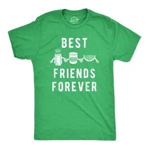 Mens Best Friends Forever T Shirt Funny Tequila Lime Salt Drinking Joke Tee for Guys Mens Funny T Shirts Cool Vintage Fashion T-Shirt Gift Classic Menswear Liquor Apparel for Men Funny Drinking Short Sleeve Green -