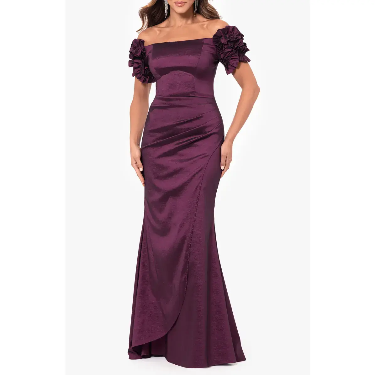 Xscape Evenings Taffeta Off the Shoulder Gown 6394X