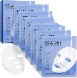 Collagen Face Mask - Overnight Hydrating Sheet Mask, Hydrogel Deep Wrapping Mask, Night Lifting Facial Masks for Women Skin Care, Restores Elasticity, Moisturizing & Firmness for All Skin Types (Skin)
