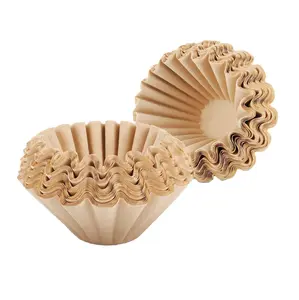 100 Pcs 1-4 Cup Basket Coffee Filters Basket Filters Disposable Paper Coffee Filters for Home Office Use Brown