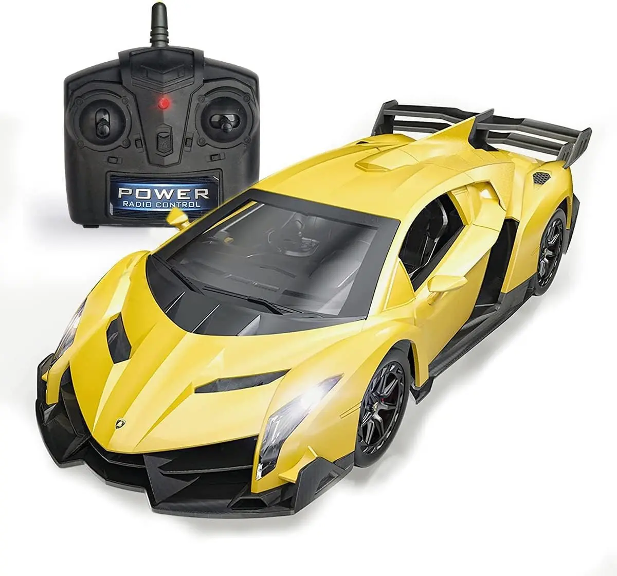 Remote Control RC CAR Racing Cars Compatible for Lamborghini Veneno Officially Licensed 1:24 Toy RC Cars Model Vehicle for Boys, Kids, Adults, Yellow