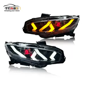 TT-ABC Demon Eye LED Headlights for 2016-2021 Honda Civic 10th Gen Lamborghini Design Plug and Play Installation One Year Warranty