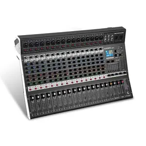 16-Channel Professional Live Audio Mixer - Karaoke System, Pro Audio Interface, Sound Controller with Digital USB, Wireless Bluetooth, Echo Delay Effect, 48V Phantom Power, Stereo Output for Recording, Podcasting