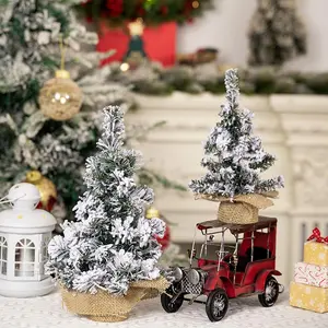 Artificial Snow Christmas Tree, 1 Count Mini Christmas Tree Decoration, Creative Simulation Snow Christmas Tree, Desktop Ornament for Home Party Decoration