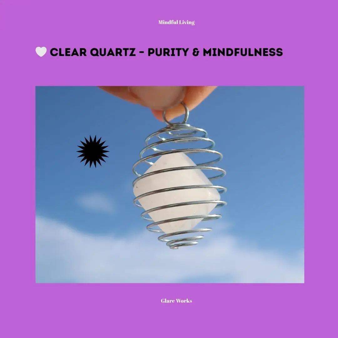 Glareworks Crown Chakra Clear Quartz - Crystal for Balance & Harmony in Meditation & Jewelry