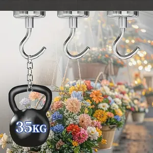 4/7 Pcs 32mm Strong Magnetic Hooks, Heavy-Duty Magnets for Hanging, Fridge, Classroom, Refrigerator, Ceiling, Office, Kitchen, Grill, Garage, Laundry Hooks, Wall Hooks Heavy Duty