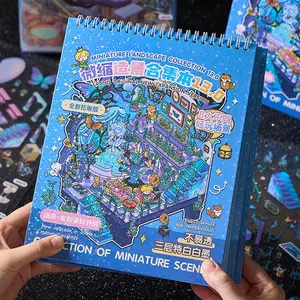 3D Miniature Scene Stickers, 8 Sets Large DIY House Stickers, Cute 3D Cartoon Sticker Scenes, Stress Relief for Adults, Time Filler, Stickers Kit, Sticker Album, Sticker Sheets