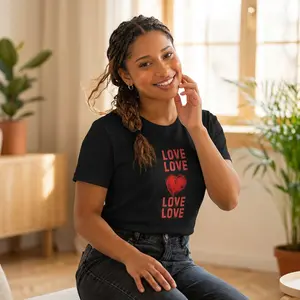 Love Heart Repeat Tee | Typography Shirt