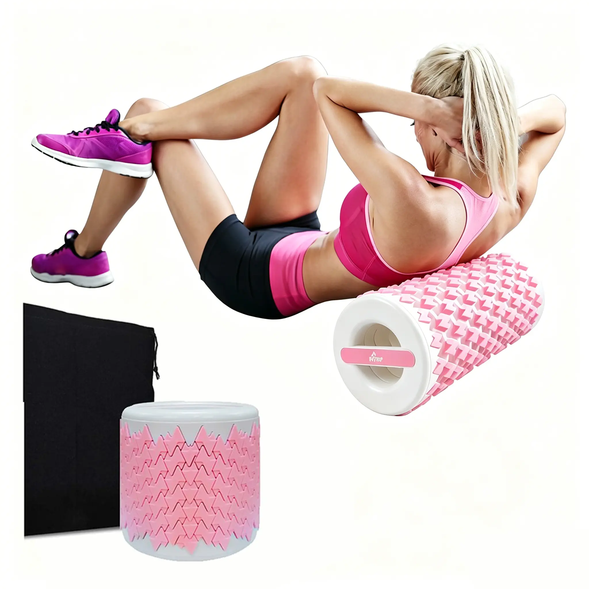 Pink Retractable Exercise Foam Roller Muscle Therapy Massager Roller Exercise Equipment Body Care Comfort Exercise  Equipment Christmas Gift