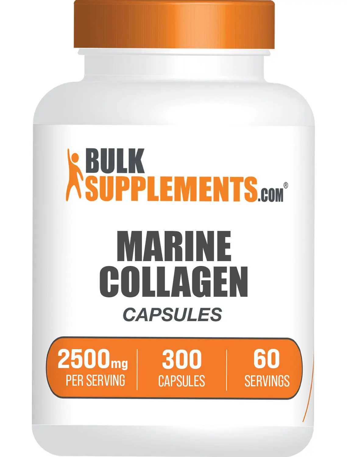 BulkSupplements Marine Fish Collagen Capsules - Protein Dietary Supplement for Collagen Healthcare, Skin Care, Selfcare Support - 2500mg per Serving, 300 Capsules