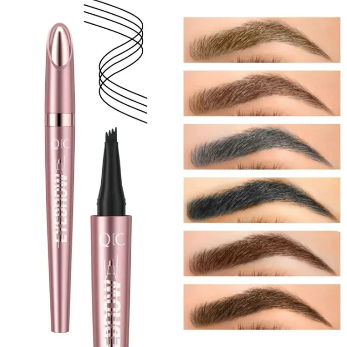 4-Prong Brow Sculpting Pen with Micro Fork Tip for Flawless Brow Maintenance - Waterproof, Smudge-Proof, and Long-Lasting Cosmetic with an Alcohol-Free Formula