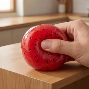 Watermelon smoothie squeeze toy, a stress-relieving toy that releases pressure with a rustling sound.