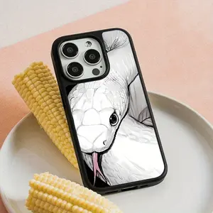 Cool White Python Pattern Glass Phone Case, Suitable for iPhone 17 Air/16 Plus/15 Pro Max/14 Pro/13/12/11/XS Max/X Phone Case, Perfect Gift for Thanksgiving and Christmas for Family, Friends, Lovers, Boyfriend, Girlfriend