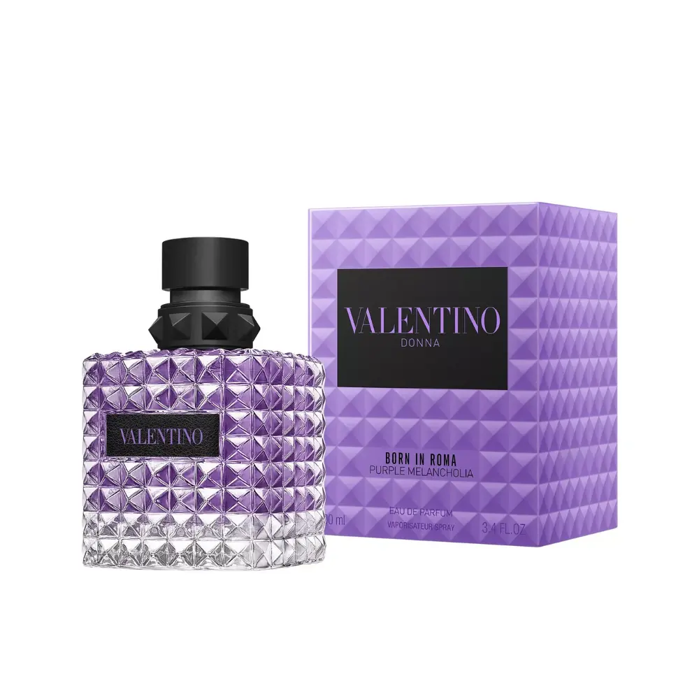 Valentino Born in Roma Donna Purple Melancholia Eau de Parfum (3.4 oz) - Women's Warm Floral Fragrance with Plum, Osmanthus, Vanilla - Luxury Long Lasting Perfume, Single Item, Perfumes for Women