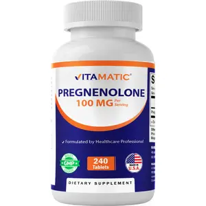 Vitamatic Pregnenolone 100 mg per Serving 240 Tablets Non-GMO Gluten Free Formulated by Healthcare Professionals Made in USA Dietary Supplement, Doctor-Formulated Vitamins Supplements, Tablets Vitamins Supplements