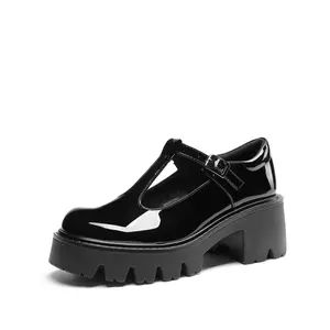 DREAM PAIRS Women's Retro T-Strap Chunky Heel Platform Shoes Comfortable Girl Stylish Classy High Wedge Lolita Mary Jane