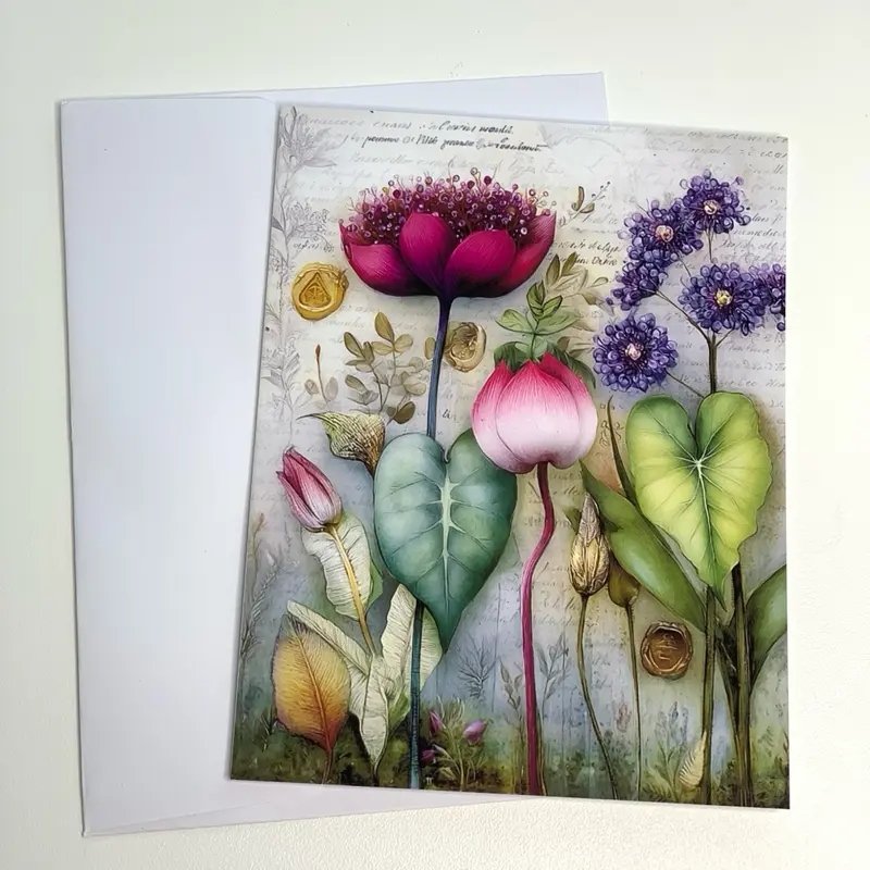 Handcrafted Greeting Card With Printed Design