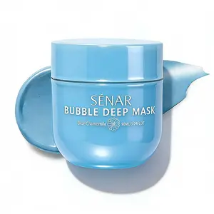 SENAR Chamomile Bubble Deep Mask & Foaming Facial Cleanser- Pore Detox with Chamomile & Fizzing Carbonated Water | Korean Clay-to-Bubble Blackhead Treatment | Deep Cleansing + Oil Balance (90g/3.04oz) Soothing Skin Repair