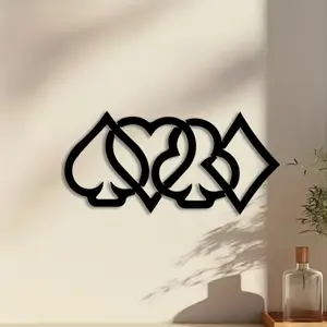 1pc Playing Cards Metal Wall Art, Casino Style, Perfect for Bar Wall, Christmas Gift, Ideal for Poker Enthusiasts, Durable Metal, Modern Home Decor, Hanging Wall Art