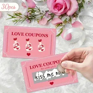 Valentine's Day Scratch Card DIY Handwritten Creative Interactive Game, Surprise Gift Card, Wedding Party Decoration, Couple Gift Card