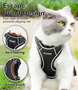 Halypet Adjustable Breathable Pet Harness Set, Anti-Escape Reflective Cat Leash Outdoor Pet Products,Universal Harness, Safety Harness