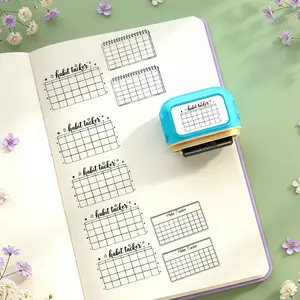 Reusable Monthly Habit Tracking Stamp Set, Three Styles Included, Ideal for Habit Planning, Calendar Organization, Scrapbooking, Creative Projects, Booklet Stamps
