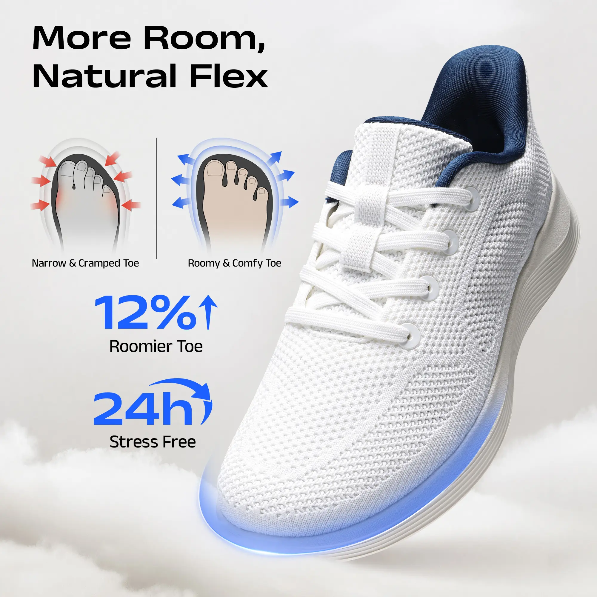 BRUNO MARC Men's Lightweight Comfy Breathable Knit Slip-On Active Casual Trainers, Low-Top Daily Street Shoes for Casual Wear and Athletic Training