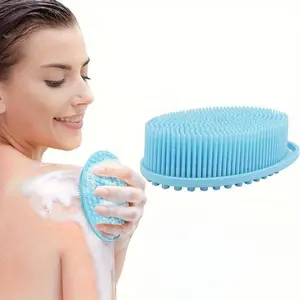 Loofah Exfoliating Body Scrubber 2 in 1 Face and Body Silicone Scrubber - Silicone Shower Brush Bath Sponge Loofah Exfoliating Tool