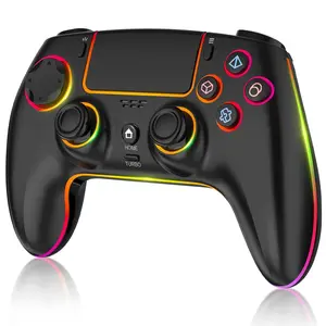 HUPEND Wireless Controller For PS-5/PC/MAC/iOS/Android/Steam Deck, Gamepad with 7 Variable Color RGB Light/Hall Effect Joystick/Dual Vibration/Turbo