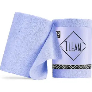 Microfiber Cleaning Cloth Roll -60 Pack,  Away Paperless Towels, 8" x 8",  Washable Rags, for Home Kitchen, Pet, Office, Indoor Outdoor, Compact and Portable (Light-Purple)