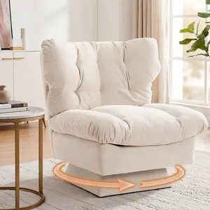Garvee Chenille Swivel Accent Chair with 360° Rotation, Oversize Base, Extended 20.8in Seat, Cozy Cotton Filling, Supports up to 300Lb - Perfect for Living Room, Bedroom, or Office