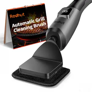 Redhut Upgraded Cordless Electric Grill Brush – Powerful BBQ Cleaner with 2 Attachments for Fast, Deep Cleaning on Gas, Charcoal & Smoker Grates, High-Frequency Vibration