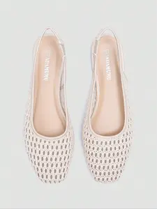 Women's Woven Back Strap Low-Top Shoes, Elegant Casual Daily Commute Footwear, Stylish Comfortable Design for Women, Summer Flats